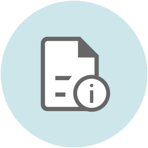 Document with information icon indicating file details or documentation services.