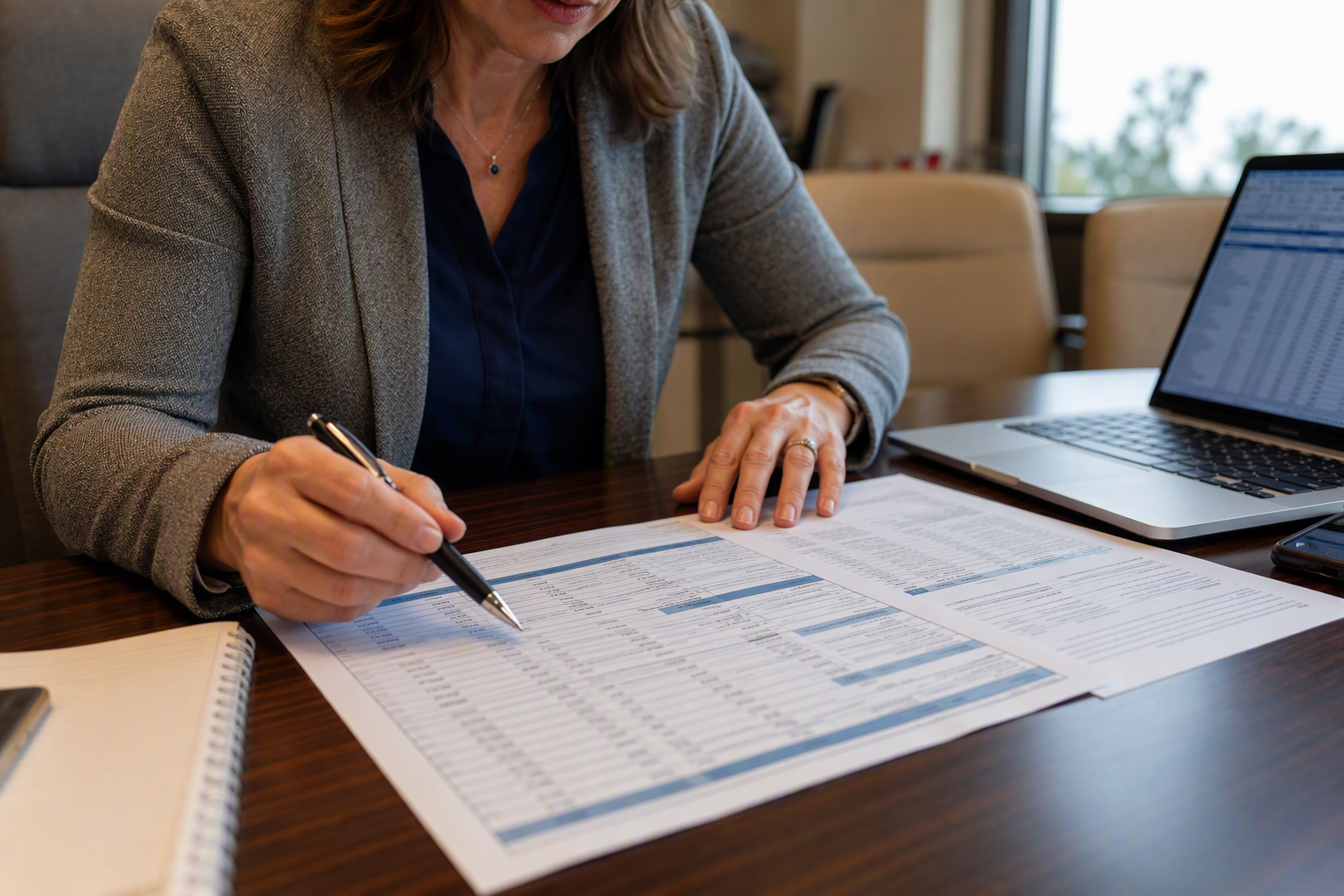A property manager in Columbia SC reviews cost comparison documents for elevator modernization versus full replacement bids, weighing capital expenditure and permitting fees.